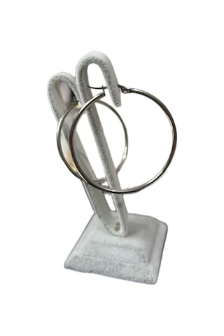 Çelik Büyük Boy Halka Küpe 5cm Paslanmaz Çelik Silver Renk Günlük Şık Küpe Altın - Çok Renkli
