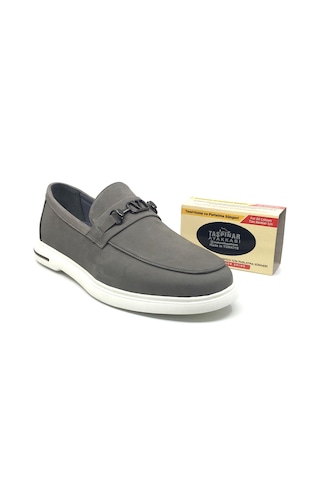 Lisan Sohes Lisans Shoes 245 %100 Hakiki Deri Erkek Günlük Ortopedik Rahat Yazlık Casual Ayakkabı Yeni Sezon 40-44 Gri Nubuk