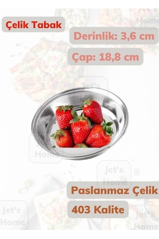 Çelik Tabak 18,8 Cm No:3 Paslanmaz Tabak 430 Kalite Çelik Gri
