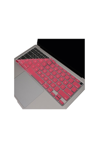 Apple Uyumlu Macbook Air 13 Klavye Koruyucu A2337 A2179 Türkçe Baskılı Us İngilizce Enter Ultra İnce Silikon Pembe