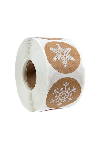 500 Adet Kraft Kar Tanesi Çıkartmaları Noel Kendinden Yapışkanlı Etiketler Çıkartmalar Kış Hediye Mühürleri Diğer