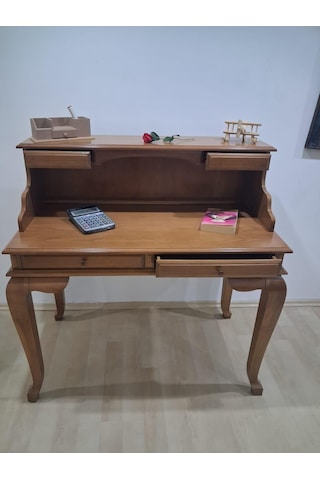Çalışma Masa İlhm 90633 Model Klasik Takım Lüks Klasik Ahşap Ceviz Renk El Yapım Kahverengi
