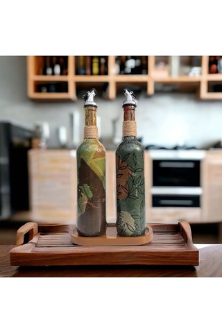Modern Tasarımlı Kadın Desenli Renkli 750 Ml Zeytinyağı Sıvıyağ Ş