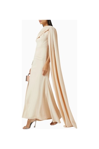 Ac By Aanchal Chanda Embellished Cape Işlemeli Pelerinli Kadın Elbise Beyaz
