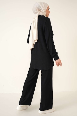 Bigdart T5858 Örme Tesettür İkili Takım - Siyah 001