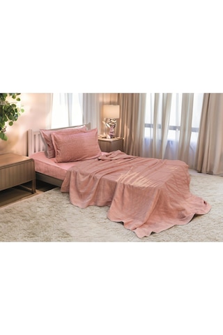 River 3 Parça Tek Kişilik Pike 170x230 Cm, Fıttd. Çarşaf , Yastık Kılıfı Takımı %100 Pamuk Pudra