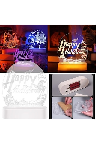 Szypzstore Gece Lambaları Cadılar Bayramı Led Dizi Işıkları Cadılar Bayramı Dekoratif Işıklar 3d Süslemeler Gece Işıkları Kabak Işıkları Pil Işıkları Tatil Projektör Işıkları Tc5hjo Siyah