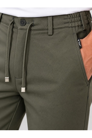 Classics Men Yazı Erkek Slim Fit Dar Kesim Beli Bağlamalı Yan Cepli Casual Jogger Pantolon haki