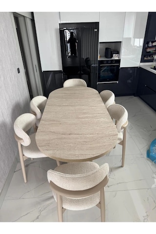 Terra Eyfel İskandinav Tarzı Açılır Masa Krem