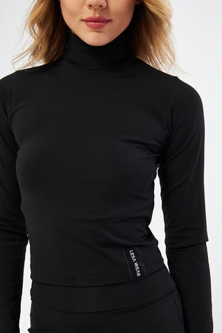 Lesa Wear Soft Touch Balıkçı Yaka Bluz Siyah Siyah