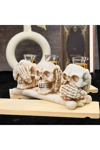 Willowhaven 2024 Yeni Halloween Kafatası Bardağı Dinle Bak Konuş 1.69oz Bpa Free Dayanıklı Parti Bardakları