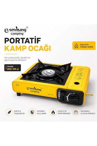 Senbang Camping Portatif Kamp Ocağı 1 Adet Gaz Hediyeli Taşınabilir Piknik Ve Kamp Ocak Sarı