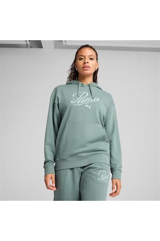 Puma Scrıpt Comfort Hoodie Kadın Yeşil Spor Sweatshirt - 684983 30 Yeşil