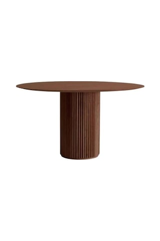 Breeze Yuvarlak Ahşap Bohem Masa 130x130 Ceviz