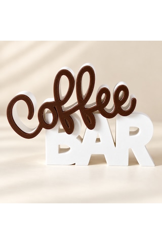 Coffee Bar Dekoratif Yazı Kahve Köşesi Masaüstü Raf Süsü 12 Cm &
