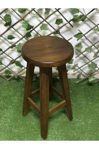 Ahşap Tabure Ceviz Rengi 45 Cm