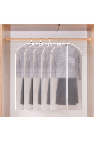 Kıyafet Asma Fermuarlı Tarzda Ev Elbiseleri, Takım Elbiseler, Çantalar, Kalınlaştırılmış Asma Peva Şeffaf Kıyafet Depolama Torbaları, Toz Örtüsü 60 120 Fermuarlı 5 Parça 60 120 Fermuar