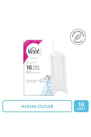 Veet Pure Hipoalerjenik Bikini ve Koltuk Altı Bölgesi Sir Ağda Bantları 16'lı