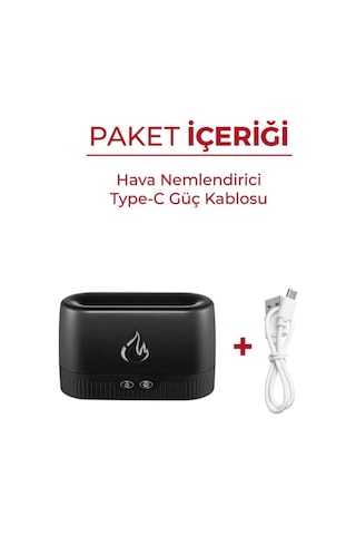 Ultrasonik Hava Nemlendirici Simülasyon 3d Alev Işığı Nemlendirici - Buhar Makinesi 230ml