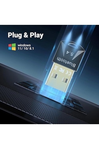 Px-btu54 Bluetooth 5.4 Nano Usb Adaptör, Pc Notebook Laptop İçin Mini Bluetooth V5.4 Dongle, Kulaklık Hoparlör Klavye Mouse Gamepad Bağlantı Adaptörü, Windows 11/10 Uyumlu