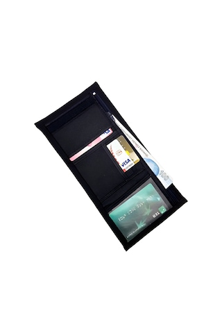 Cırt Cırtlı Kapak Fermuar Para Bölmeli Unisex İnterpeks Kumaş Çocuk Spor Cüzdan Lacivert