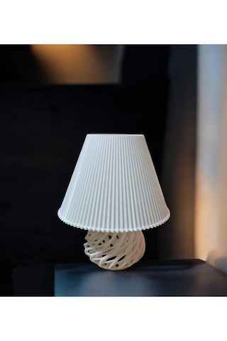 Twister Model Özel Tasarım Masa Lambası Ve Abajur - Beyaz Çok Renkli