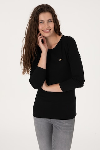 U.S. Polo Assn. Kadın Siyah Slim Bisiklet Yaka Basic Sweatshırt 50315419-VR046