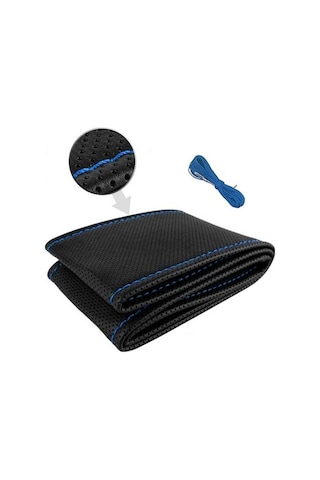 Sportif Dikmeli Delikli Deri Direksiyon Kılıfı Noktalı Dikişli + Kırmızı