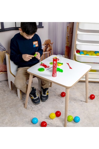 Industrial Living Çocuk Oyun, Aktivite Ve Etkinlik Masası - 49x49 Beyaz - Beyaz
