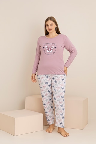 Rindahomewear Büyük Beden Süprem Pijama Takımı GÜL KURUSU