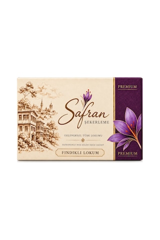 Safran Şekerleme Fındıklı Lokum 350 G Safran Şekerleme Fındıklı Lokum 350 G