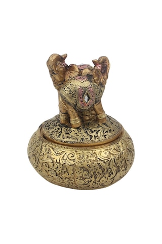 Feng Shui Şans Getiren Fil Biblo Mücevher Kutusu 12 Cm Dekoratif Ev Hediyesi Lüks Tasarım