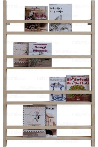 Duvar Kitaplığı Masif Ahşap Montessori Duvar Kitaplık Ahşap