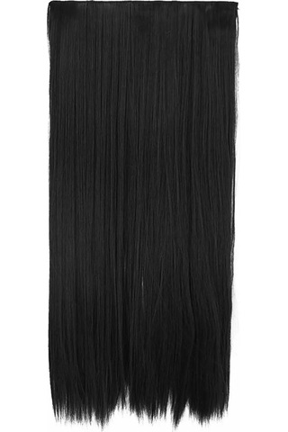 Caş Dekorasyon Isıya Dayanıklı Yarımay Çıtçıt Saç-1b-siyah-düz-60 Cm - 110 Gr. Siyah