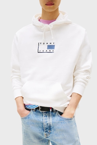 Tommy Jeans Erkek Sweat Dm0dm21623 Ybl Beyaz Beyaz