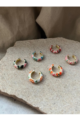 Pembe Mineli Kıkırdak Küpe