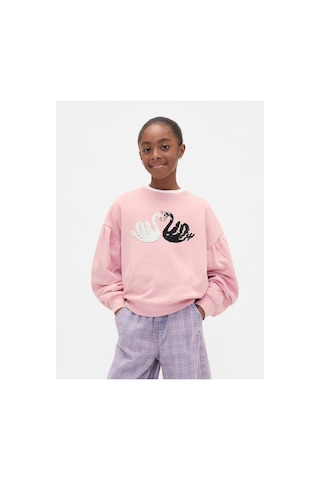 Gap Kız Çocuk Relaxed Flippy-sequin Grafikli Sweatshirt Pembe