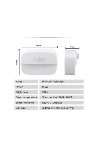 Sıcak Beyaz Hareket Dedektörü Gece  Fiş Hareket Sensörlü Işık 220 V Soket Lamba Akülü Başucu Koridor Çok Renkli