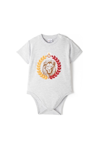 Gsstore Galatasaray 2 Li Kısa Kollu Bebek Body B251013 Ekru/gri