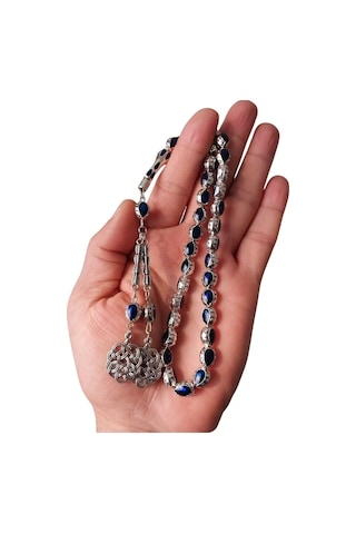 Oftenadmire Gümüş Renk Mine İşleme Metal Tesbih, İkili Kazaz Model Metal Püskül, Hediye Kutulu Diğer 37425178