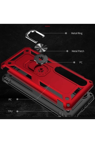Xiaomi Mi Note 10 Lite Kılıf Zore Vega Kapak-Kırmızı