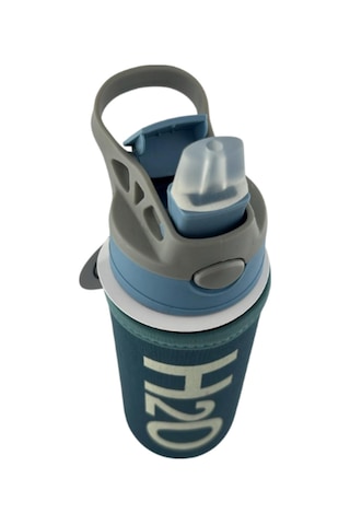 H2o Kılıflı Pipetli Cam Matara 500 Ml Mavi