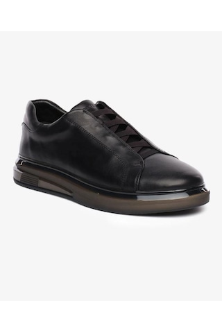Greyder 64726 Erkek Hakiki Deri Lastikli Sneaker Ayakkabı Siyah