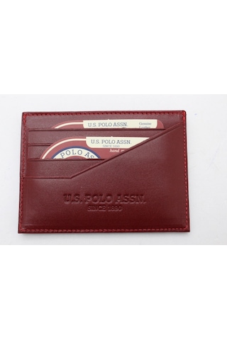 U.S. Polo Assn. Plcuz 8435 U.S.Polo Assn.Hakiki Deri Kartlık-Bordo