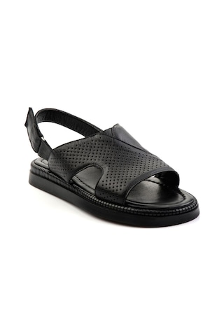 Siyah Hakiki Deri Erkek Sandalet E05557240643