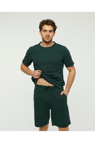 Bella Dossi Waffle Kumaş Şortlu Takım Yeşil