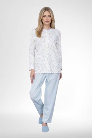 Mecit Pijama Mecit 6386 Mavi Büyük Beden Kadın Sabahlık Pijama Gecelik Set