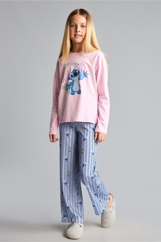 Defacto %100 Pamuk Dısney Lılo & Stıtch Lisanslı Uzun Kolu Pijama Üstü Esnek Belli Uzun Pijama Altı 2li Pijama Takımı Kız Çocuk I1875a826aupn693 Pembe-pn693