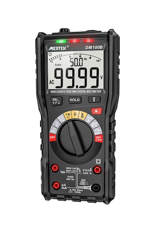 Folinda Multimetre Mestek Dm100b Lcd Ekranlı Dijital Akıllı Taşınabilir Multimetre Arka Aydınlatmal-siyah