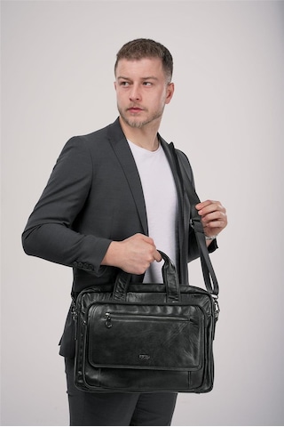 Ççs 71473 Hakiki Deri Evrak Çantası Siyah